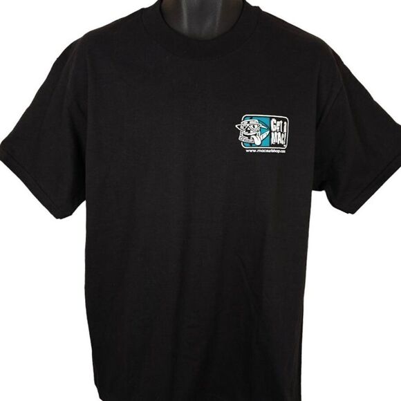 Vintage Apple Mac Y2K T Shirt Mens Size Large Black 90s Just Another Year Tech - Picture 2 of 6
